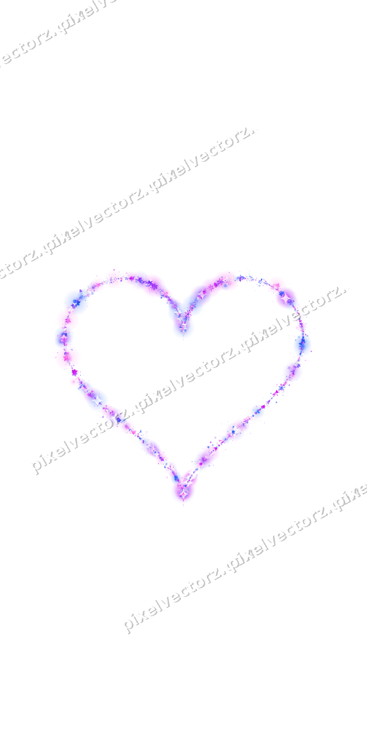 Nahtloses Glitzerherz in Violett und Blau auf transparentem Grund