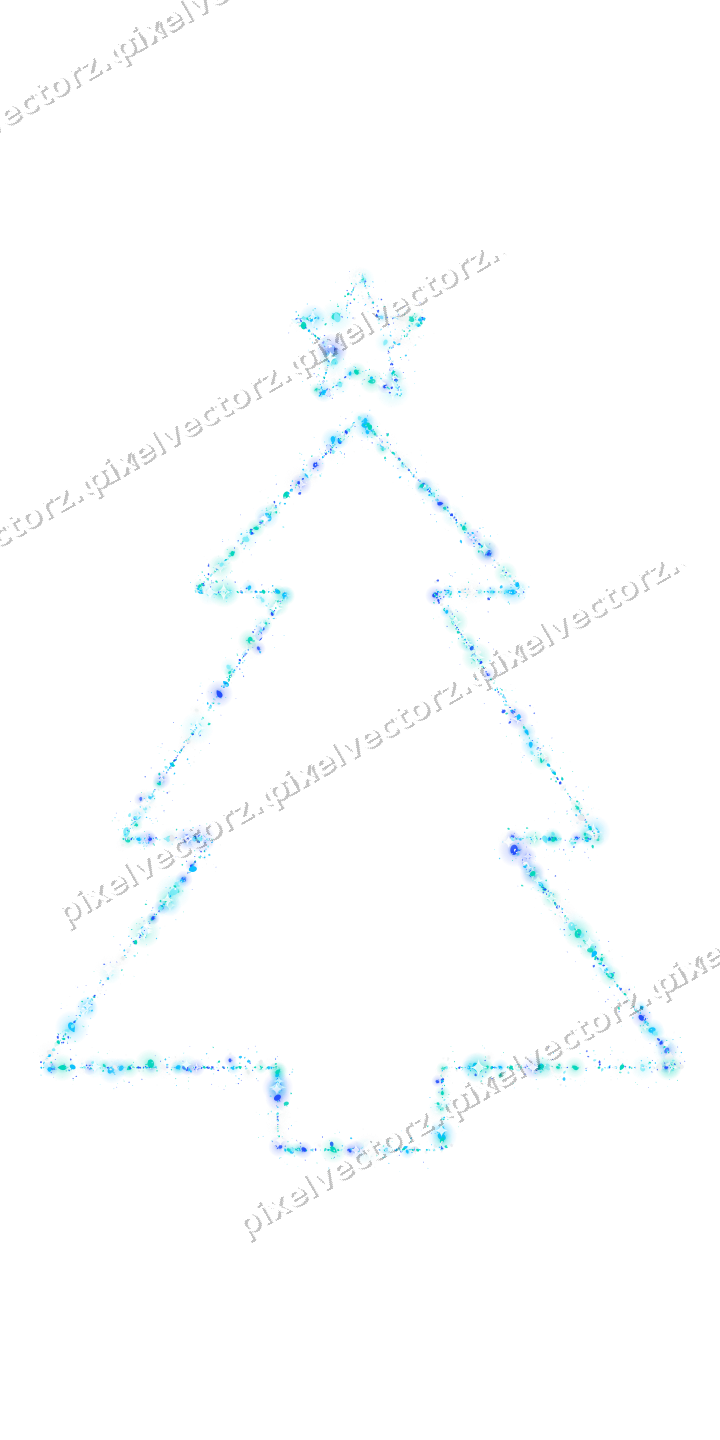 Nahtloser Glitzer-Weihnachtsbaum in Türkis auf transparentem Grund