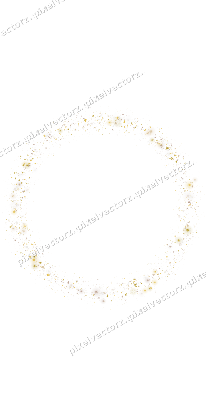 Nahtloser Glitzerkranz in Bernstein auf transparentem Grund