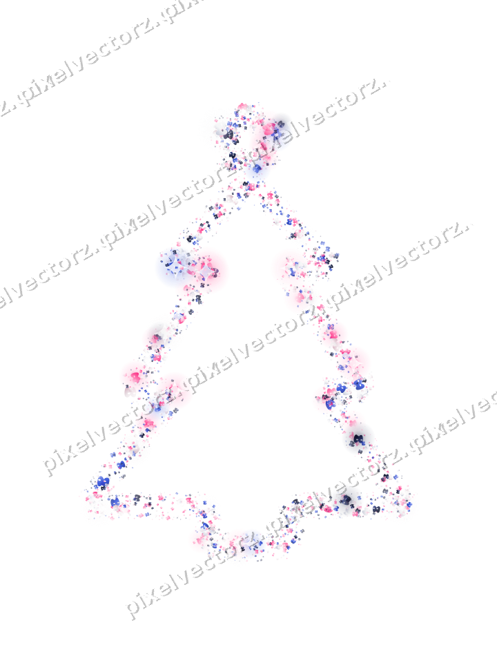 Nahtloser Glitzer-Weihnachtsbaum aus Masken auf transparentem Grund