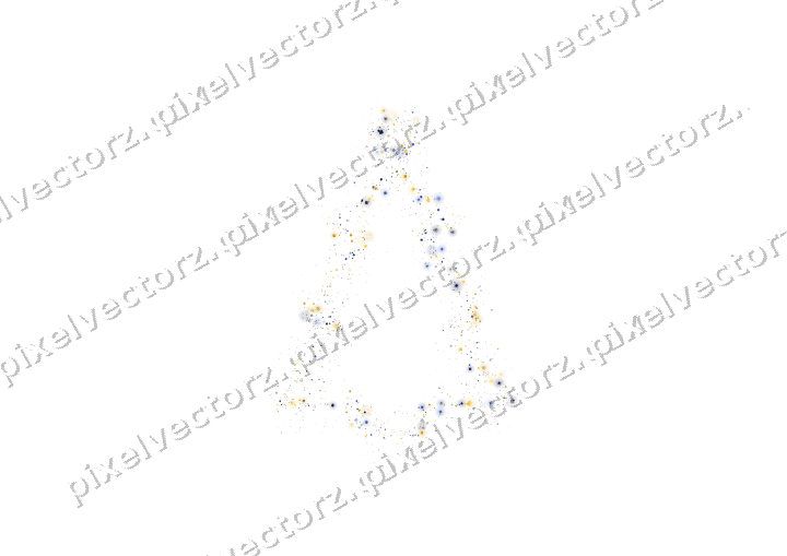 Nahtloser Glitzer-Weihnachtsbaum in Bernstein auf transparentem Grund