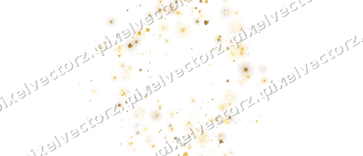 Nahtloser Glitzerkranz aus Sternen und Funken auf transparentem Grund