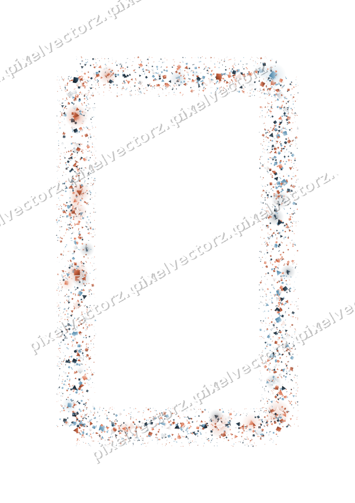 Nahtloser Glitzerrahmen in Orange und Türkis auf transparentem Grund