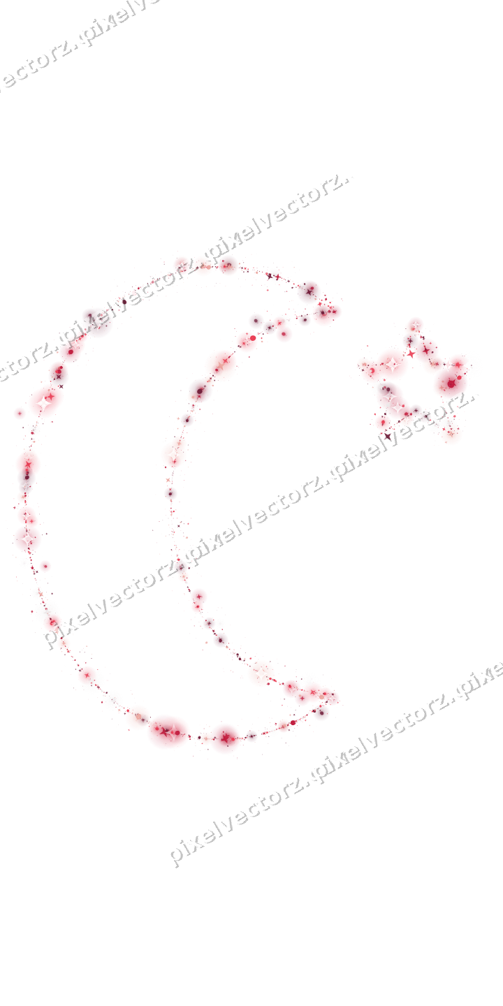 Nahtlose Glitzer-Mondsichel in Rosa und Rot auf transparentem Grund