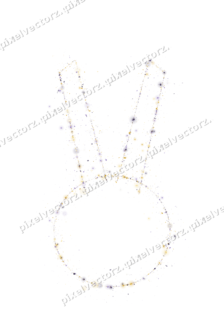 Nahtloser Glitzer-Osterhase in Bernstein auf transparentem Grund