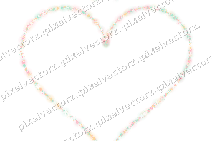 Nahtloses Glitzerherz aus Masken und Konfetti auf transparentem Grund