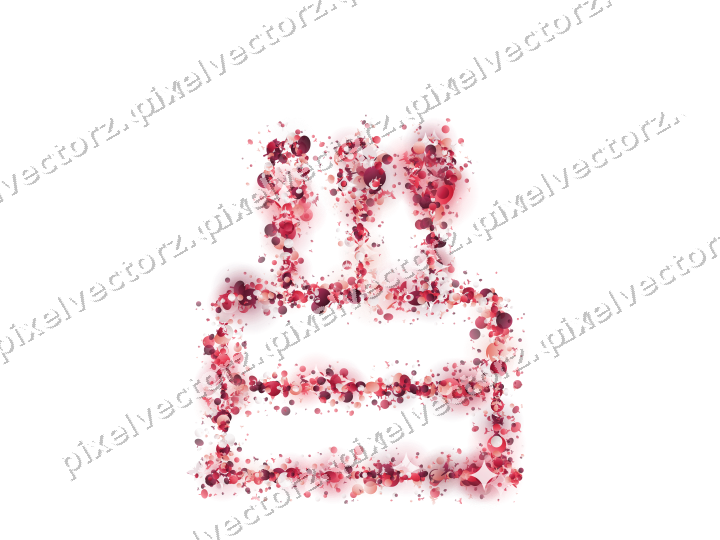 Nahtlose Glitzertorte in Rosa und Rot auf transparentem Grund
