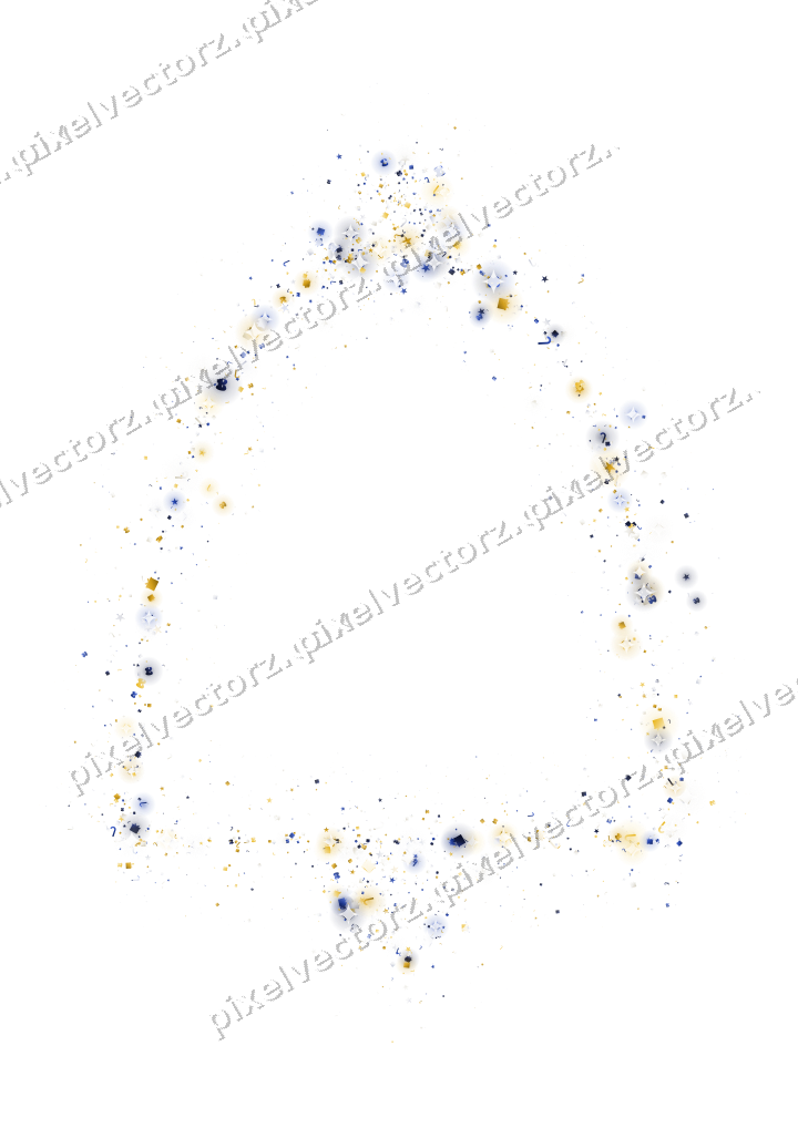 Nahtlose Glitzerglocke in Bernstein und Blau auf transparentem Grund
