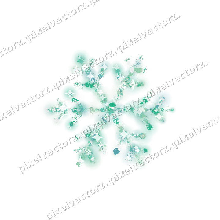 Nahtlose Glitzer-Schneeflocke in Grün auf transparentem Grund