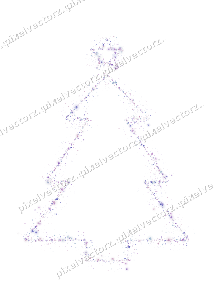 Nahtloser Glitzer-Weihnachtsbaum in Violett auf transparentem Grund