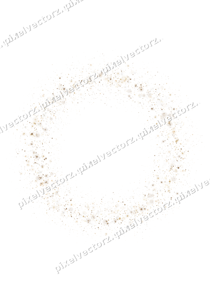 Nahtloser Glitzerkranz in Bernstein auf transparentem Grund