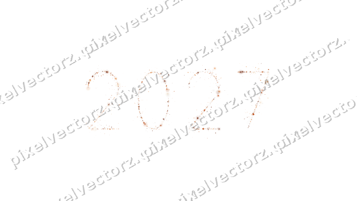 Nahtlose Glitzerzahl 2027 auf transparentem Grund