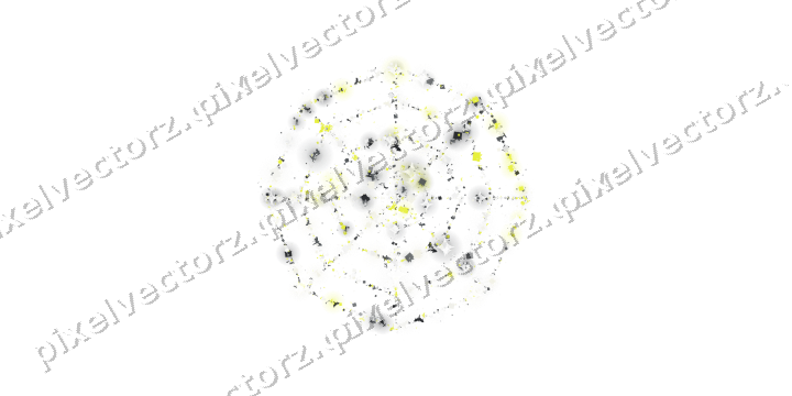 Nahtloses Glitzer-Spinnennetz in Gelb und Grau auf transparentem Grund