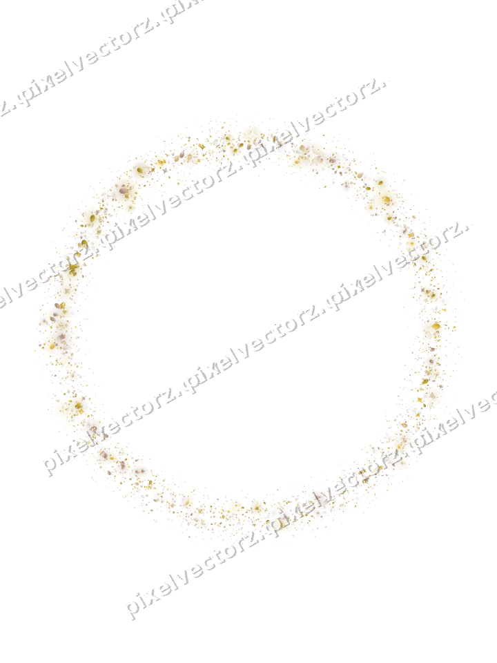Nahtloser Glitzerkranz aus Funken und Eiern auf transparentem Grund
