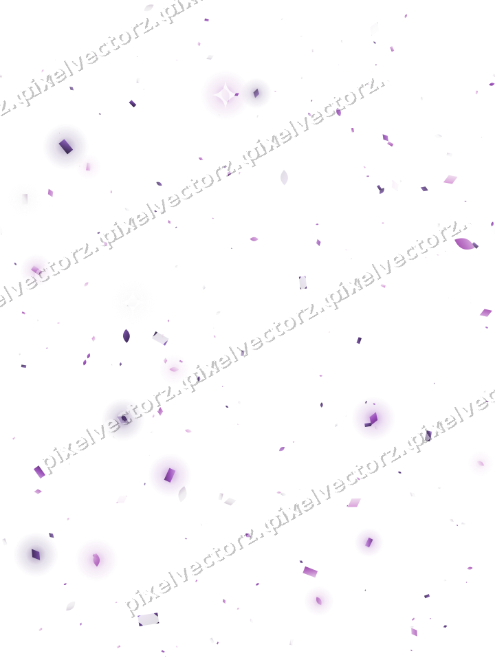 Nahtlose Glitzerstreuung in Violett auf transparentem Grund