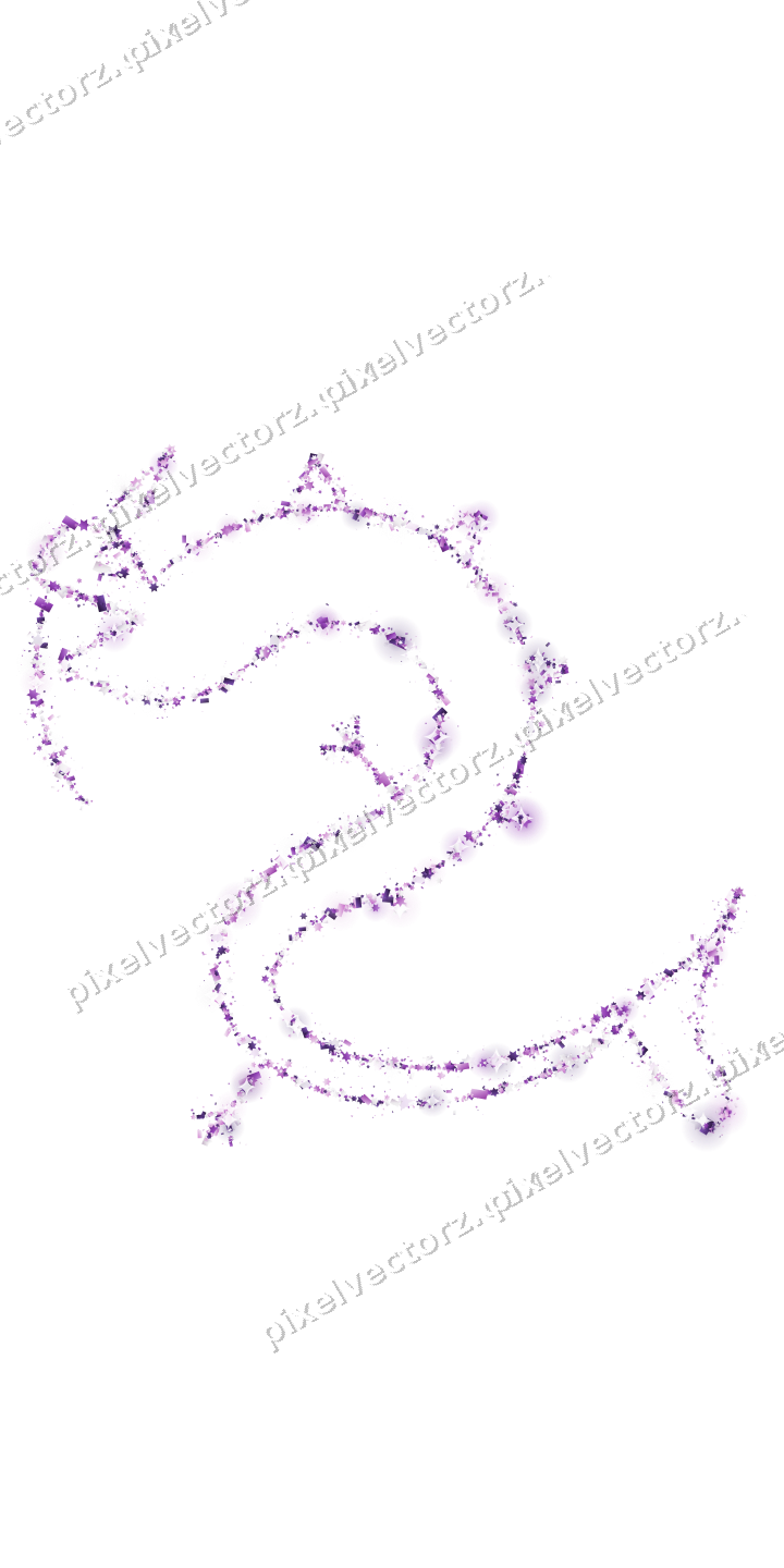 Nahtloser Glitzerdrache in Violett auf transparentem Grund