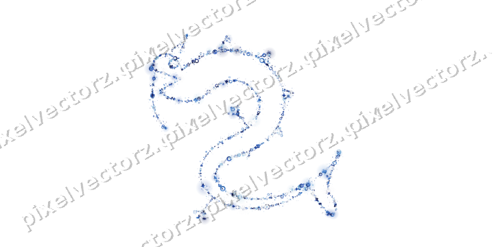 Nahtloser Glitzerdrache aus Funken und Tropfen auf transparentem Grund