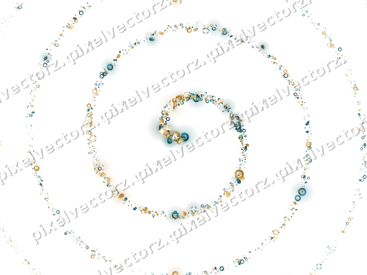 Nahtlose Glitzerspirale aus Eiern und Ringen auf transparentem Grund