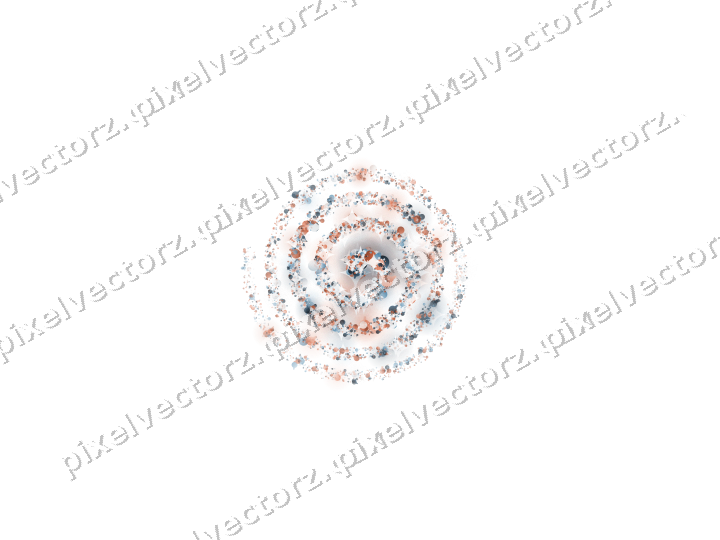Nahtlose Glitzerspirale aus Christbaumkugeln auf transparentem Grund