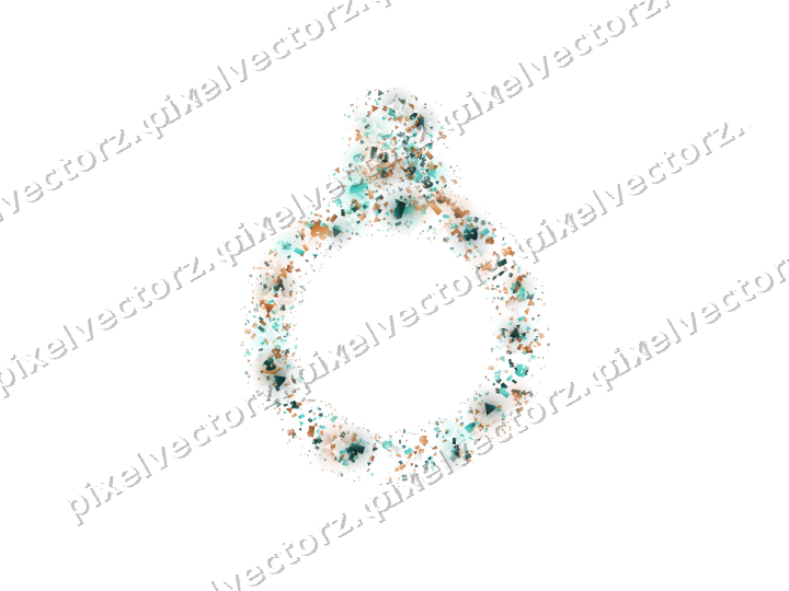 Nahtlose Glitzerkugel aus Masken und Dreiecken auf transparentem Grund