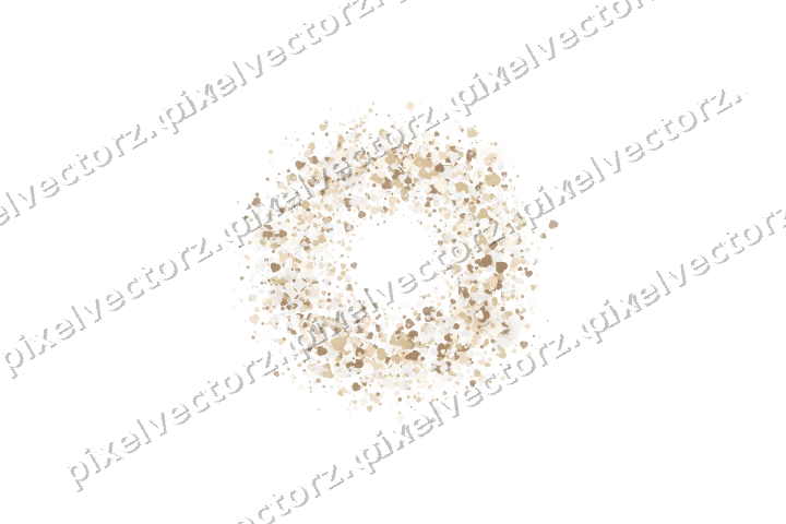 Nahtloser Glitzerkranz aus Herzen in Bernstein auf transparentem Grund