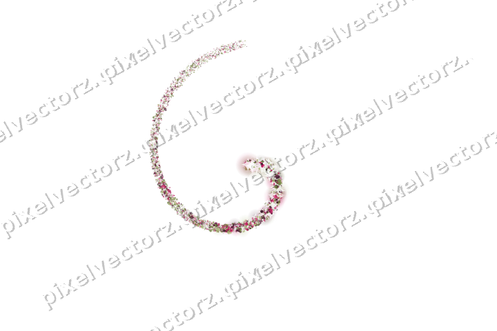 Nahtlose Glitzerspirale aus Herzen und Tropfen auf transparentem Grund