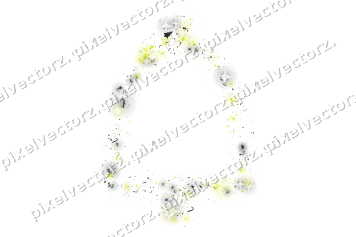 Nahtlose Glitzerglocke in Gelb und Grau auf transparentem Grund
