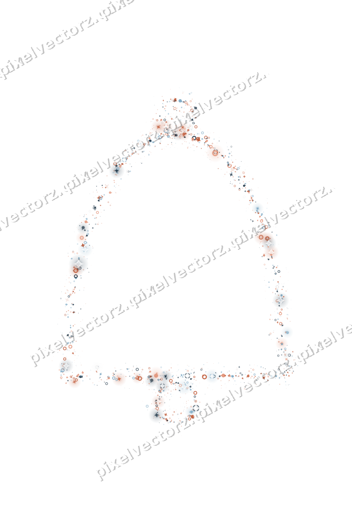 Nahtlose Glitzerglocke in Orange und Türkis auf transparentem Grund
