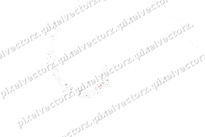 Nahtlose Glitzerspirale aus Punkten auf transparentem Grund