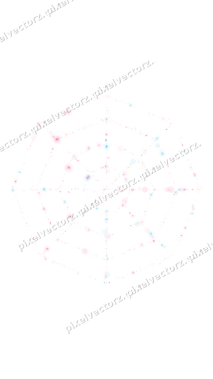Nahtloses Glitzer-Spinnennetz in Rosa auf transparentem Grund