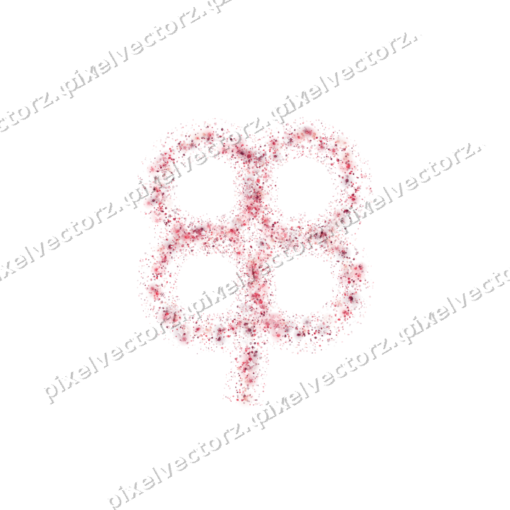 Nahtloses Glitzer-Kleeblatt in Rosa und Rot auf transparentem Grund