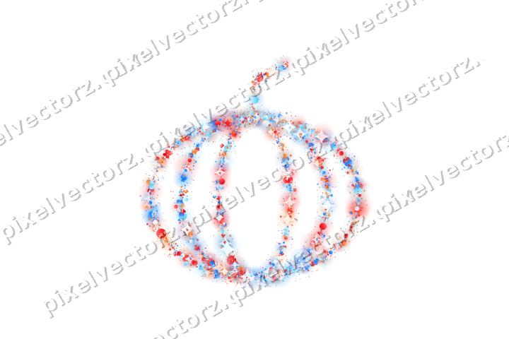 Nahtloser Glitzerkürbis aus Funken und Masken auf transparentem Grund