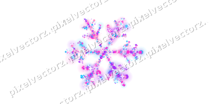 Nahtlose Glitzer-Schneeflocke in Magenta auf transparentem Grund