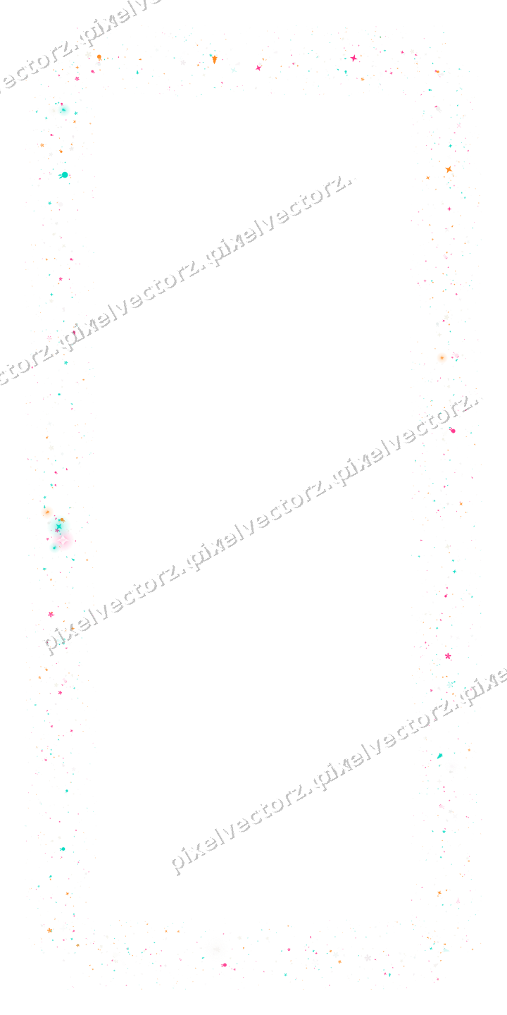 Nahtloser Glitzerrahmen aus Sternen und Blüten auf transparentem Grund