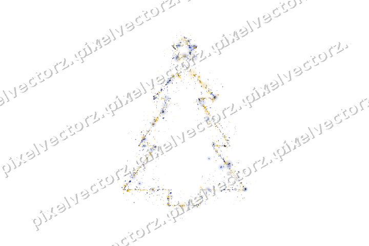 Nahtloser Glitzer-Weihnachtsbaum in Bernstein auf transparentem Grund