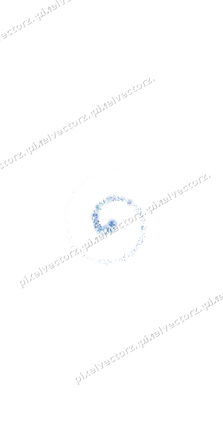 Nahtlose Glitzerspirale aus Sternen in Blau auf transparentem Grund