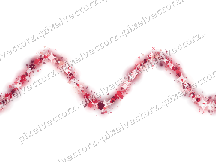 Nahtlose Glitzerwelle aus Sternen und Herzen auf transparentem Grund