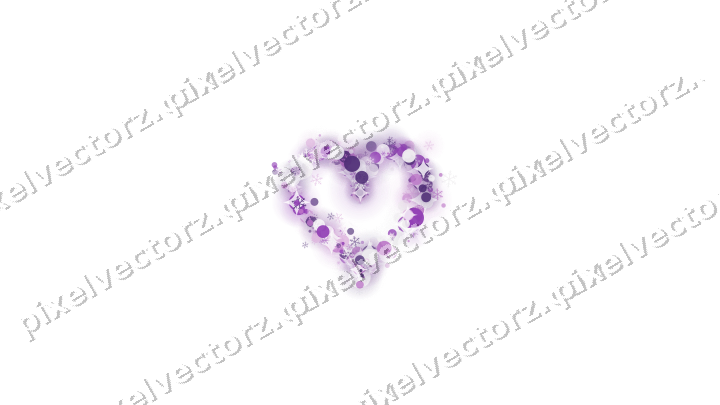 Nahtloses Glitzerherz in Violett auf transparentem Grund