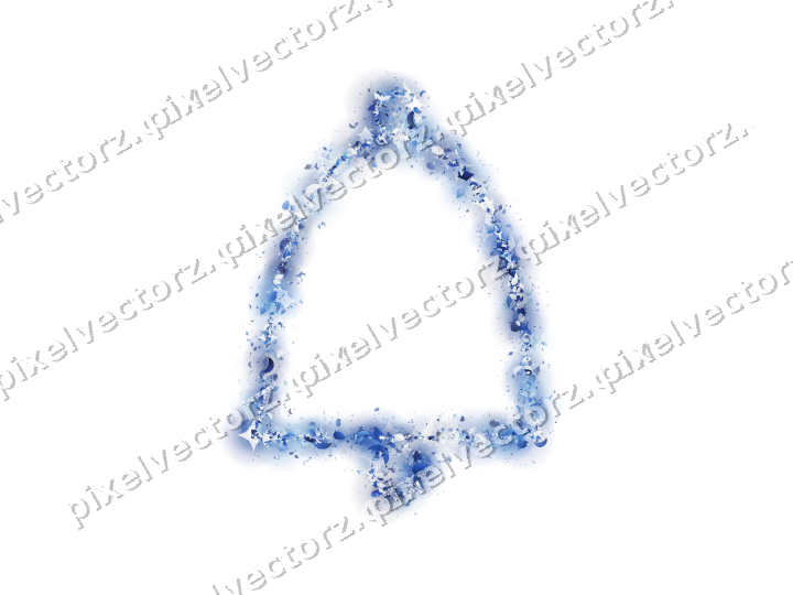 Nahtlose Glitzerglocke in Blau und Türkis auf transparentem Grund