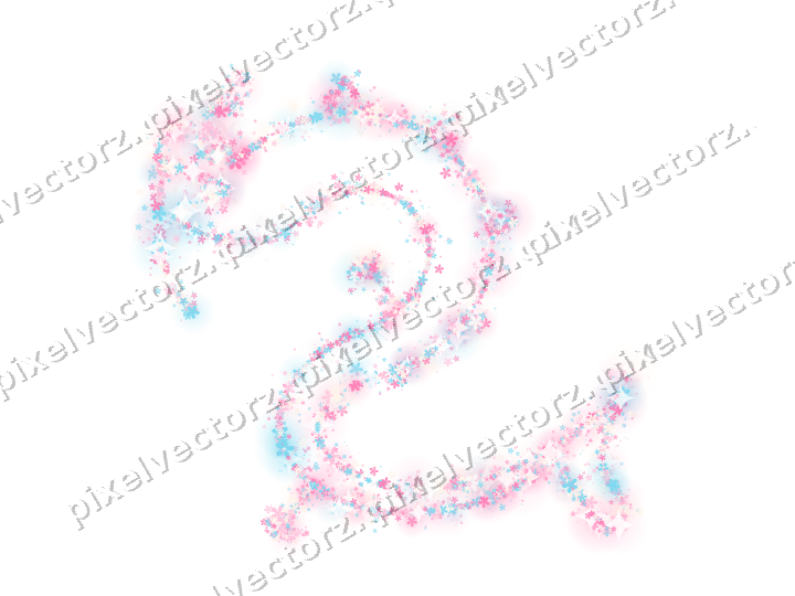 Nahtloser Glitzerdrache aus Blüten in Rosa auf transparentem Grund