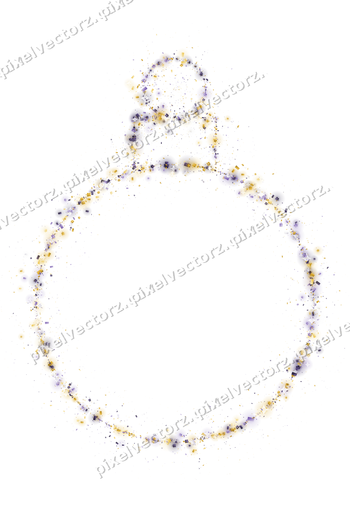 Nahtlose Glitzerkugel in Bernstein und Violett auf transparentem Grund