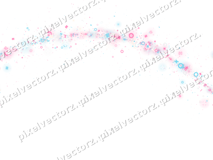 Nahtloser Glitzerbogen aus Funken und Masken auf transparentem Grund