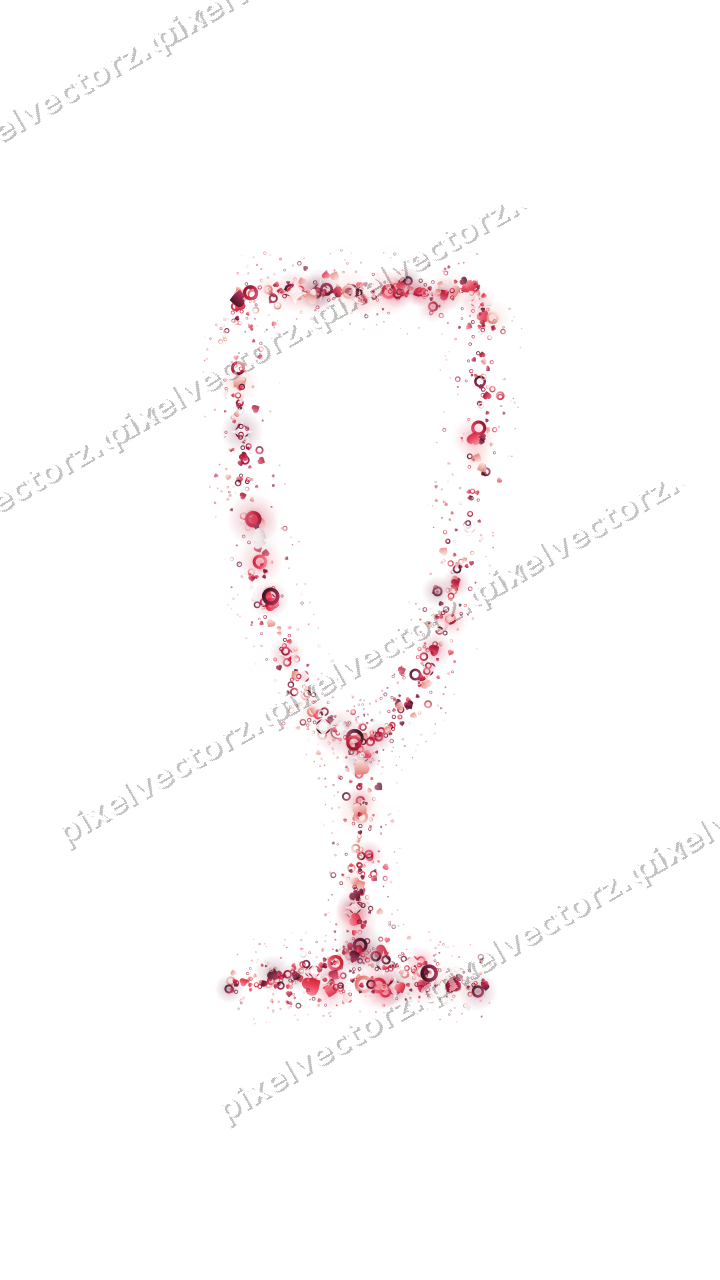 Nahtloses Glitzer-Sektglas in Rosa und Rot auf transparentem Grund