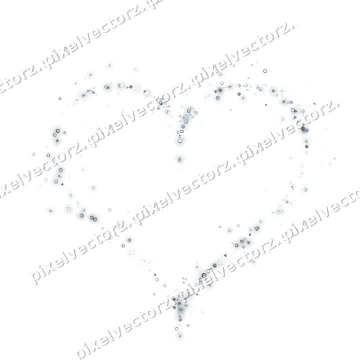 Nahtloses Glitzerherz aus Punkten und Ringen auf transparentem Grund