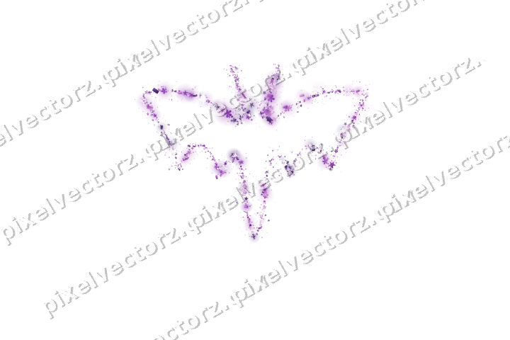 Nahtlose Glitzer-Fledermaus in Violett auf transparentem Grund