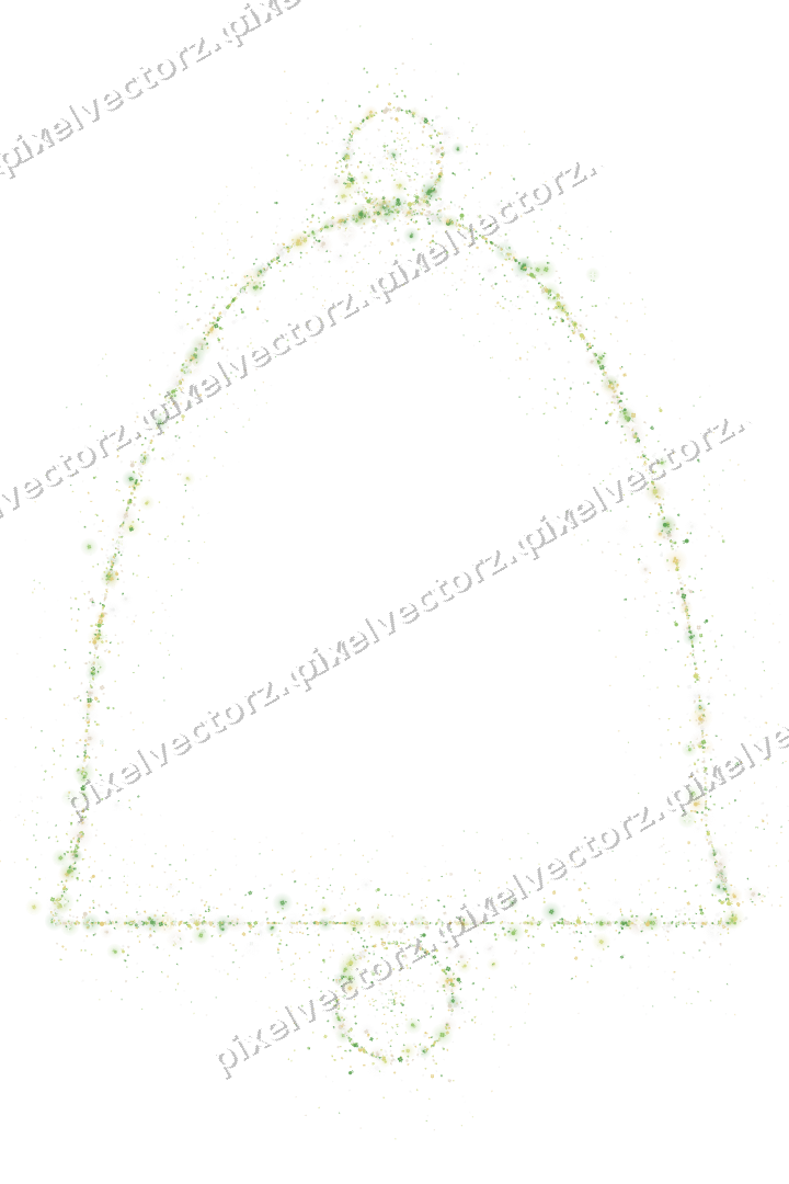 Nahtlose Glitzerglocke in Limette und Gelb auf transparentem Grund