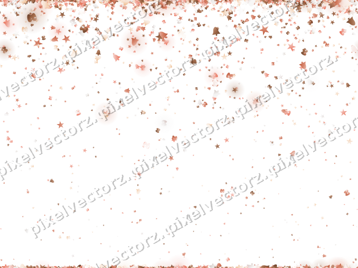 Nahtloser Glitzerregen aus Sternen und Glocken auf transparentem Grund