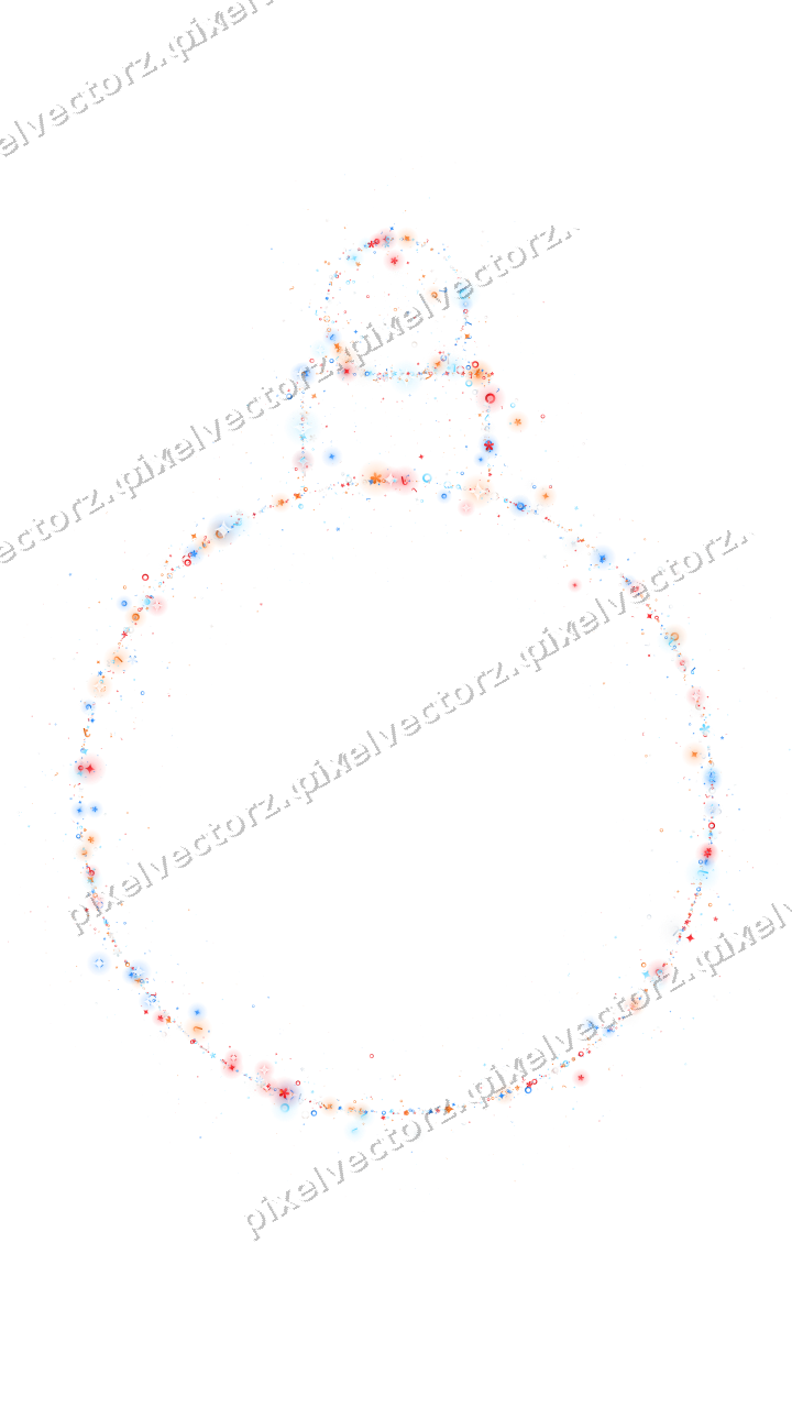 Nahtlose Glitzerkugel aus Funken und Blüten auf transparentem Grund