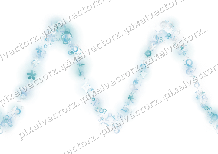 Nahtlose Glitzerwelle aus Blüten und Ringen auf transparentem Grund