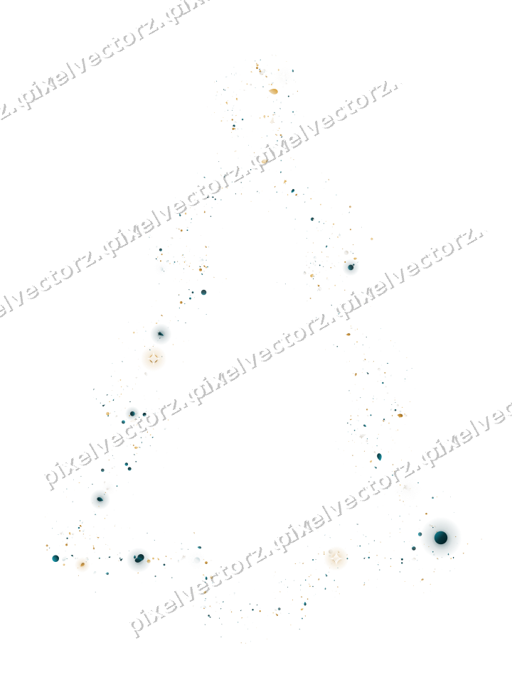 Nahtloser Glitzer-Weihnachtsbaum in Bernstein auf transparentem Grund